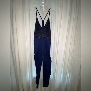 Boohoo Midnight Blue Sequin Romper